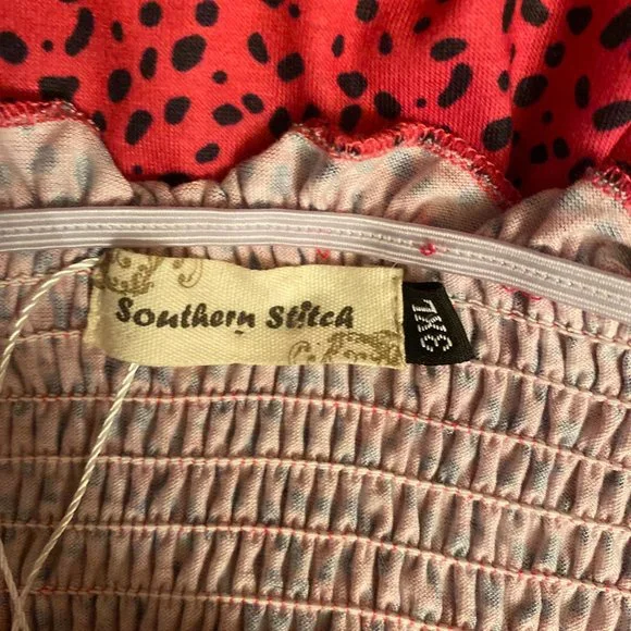 NWT Southern Stitch Pink with Black Polka Dot Blouse with Bell Sleeves Size 3X - Picture 5 of 6